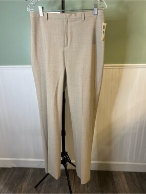 GAP Women's Tailored Machine Washable Wool Blend Trousers - Light Beige.Size 10R